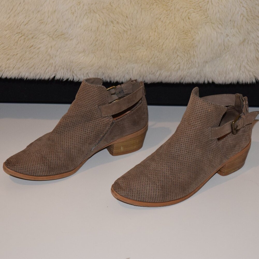 DV by Dolce Vita Brown Faux Suede Buckled Booties